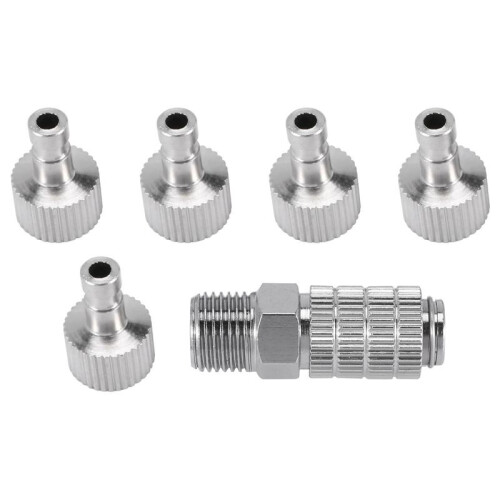 Airbrush Quick Disconnect Coupler Release Fitting Adapter med 5 Hankopplingar, 1/8 Tum MF 1