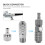 Airbrush Quick Disconnect Coupler Release Fitting Adapter med 5 Hankopplingar, 1/8 Tum MF 6