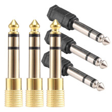 6 StüCk KopfhöReradapter 6,35 Mm (1/4 Zoll) Stecker auf 3,5 Mm (1/8 Zoll) Buchse Stereo-Audio-KopfhöReranschlussadapter, Schwarz / Vergoldet