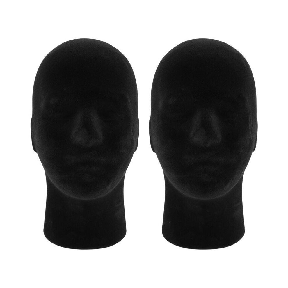 Typecat Polystyrene Black Foam Men Model Mannequin Dummy Stand Shop Display Hat, 2 X Black