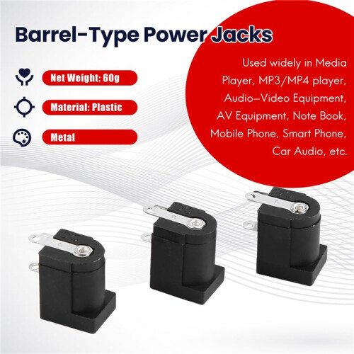45 Pcs  Power Jack Socket 2.1mm x 5.5mm -Type PCB Mount -005 2