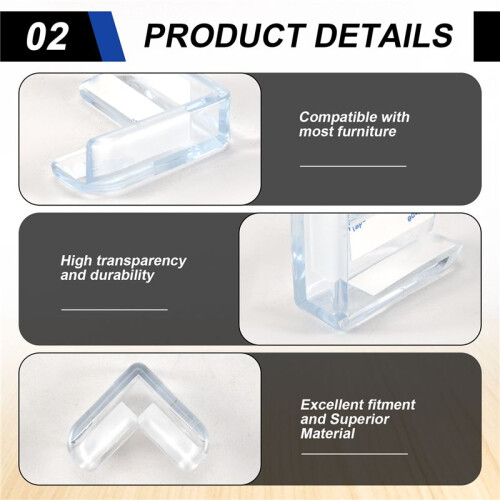4 Pieces Clear Safety Soft Plastic Table Desk Corner Guard Protector 2