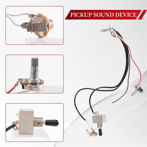 Guitar Wiring Harness Prewired Two Pickup 500K Pots 3-Way Toggle  Silver 1