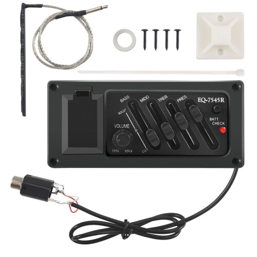 4-Bands EQ Equalizer Piezo Pickup för EQ-7545R Pre-Amp Akustisk Gitarr Preamp Tuner