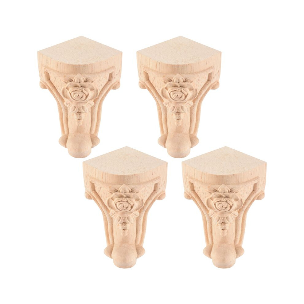 4Pcs 10X6cm European Style Solid Wood Carved Furniture Foot Legs Tv Cabinet Feets 6032760048019