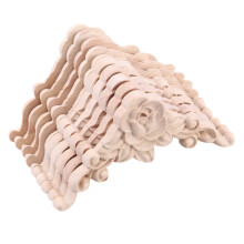 10 pz floreale in legno intagliato decal angolo applique decorare cornice in legno figurine gabinetto artigianato decorativo