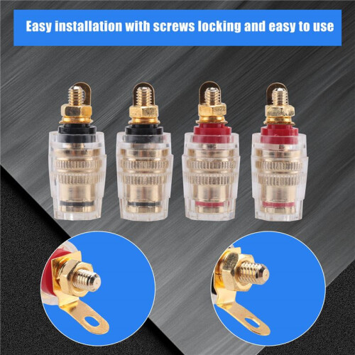 New 4Pc Amplifier Speaker Terminal Binding Post 4mm Banana Plug Jack 2