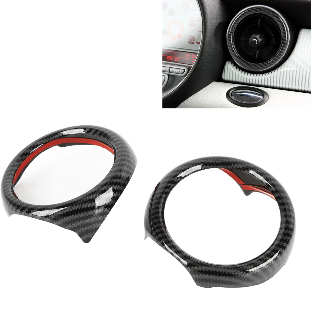 2Pcs Car Vent Ring Cover For R55 2006Â2013 Carbon Scratch Resistant Grain 3721371340492