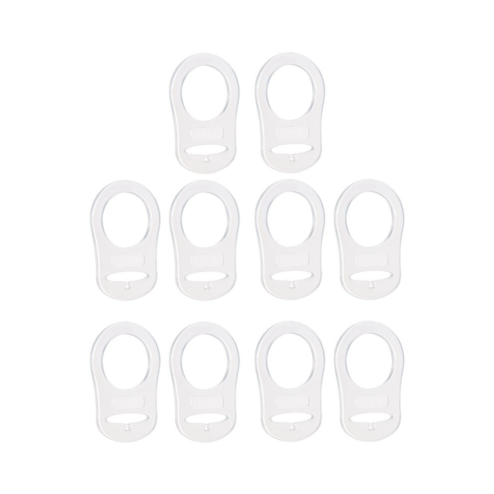 Semoic 10 Pcs Button Silicone Ring Mam Pacifier Holder Mannequin Clip Adapter Transparent