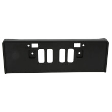Replacement License Plate Bracket Front Bumper Mounting Frame, Tag Holder Direct Fit Black Textured Finish Durable Plastic Easy Installation Weather