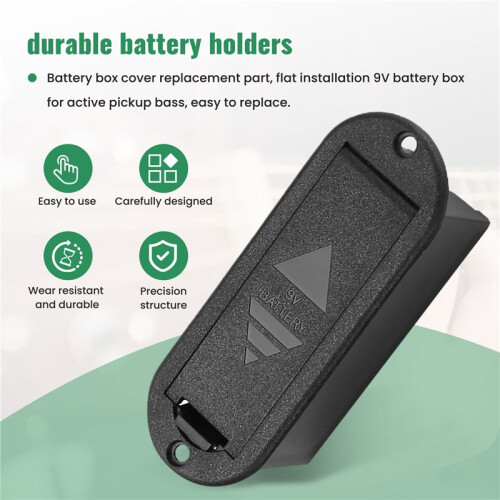 5St 9V BatteriväSka HåLlare Lock Box ErsäTtning för Aktiv Gitarrbas Pickup 2
