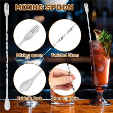 Stainless Steel Cocktail Muddler, Mixing Spoon, Jigger Set, Bar Tool set for Bar Party Wine Cocktail Drink Shaker
