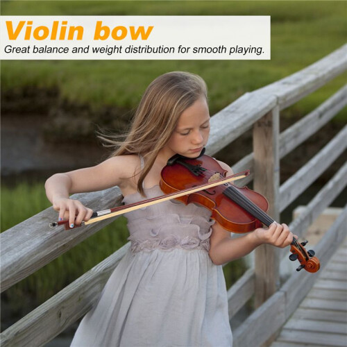 Black Octagonal Bow Children Playing Durable Violin Bow Musical Instruments 4/4 Portable Learn Practice Bow 2