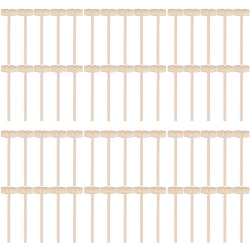 120Stk Beige Mini Holzhammer Kinder Mallets Spielerisch Sicher 1