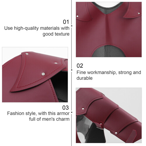 1Stk PU Leder Warrior Schulterrüstung Mittelalter Herren Cosplay 2