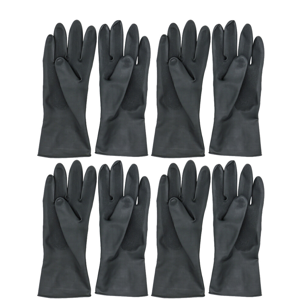 Iplusmile 8Pairs Waterproof Black Rubber Gloves Hair Coloring And Home Cleaning