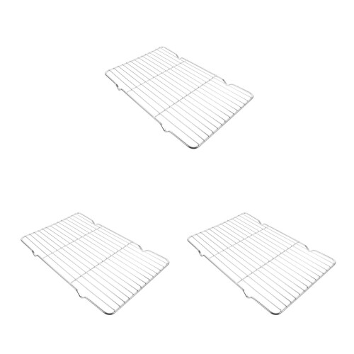 3Pièces Racks De Cuisson Argentés Stables Antidérapants Pour Four 2