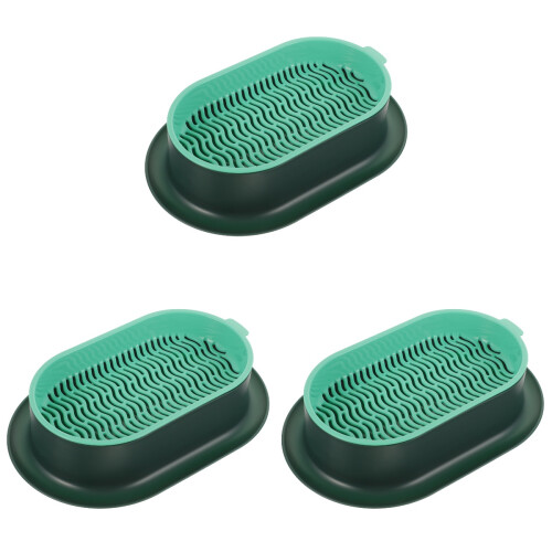 3Pcs Home Use Dark Green Cat Grass Hydroponic Planting Box Plastic 2