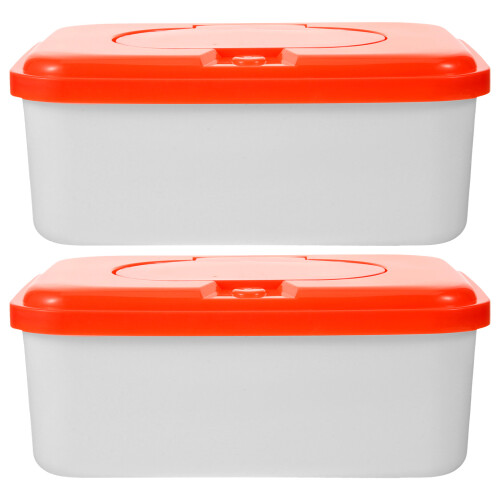 6Stk Feuchttuchbox Orange, Wiederverwendbar Und Schutzdeckel