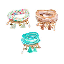 6Sets Kreative Boho Perlenarmbänder Hand Schmuck Farben
