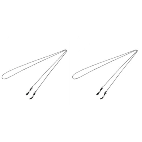 2Stk -Brillenhalterkette in Silber Mit Gummigriffen 1