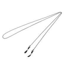 2Stk -Brillenhalterkette in Silber Mit Gummigriffen