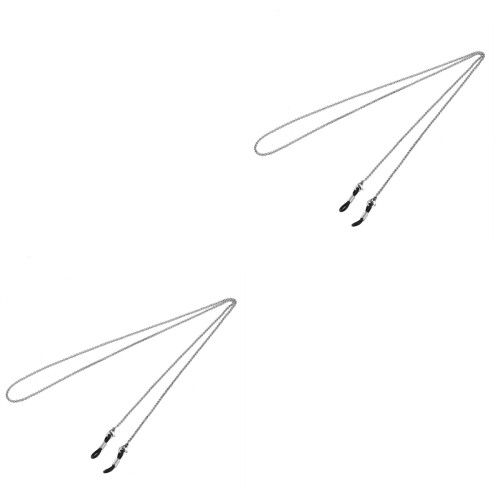 2Stk -Brillenhalterkette in Silber Mit Gummigriffen 2