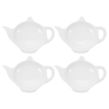 20Pcs Decorative White Ceramic Tea Bag Holders Snack Dip Kitchen Tray