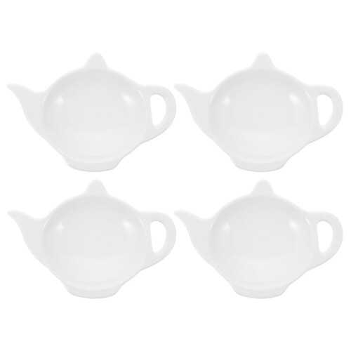20Pcs Decorative White Ceramic Tea Bag Holders Snack Dip Kitchen Tray