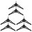 6Pièces Support Sapin Noir Design Élégant Fixation Stable 4