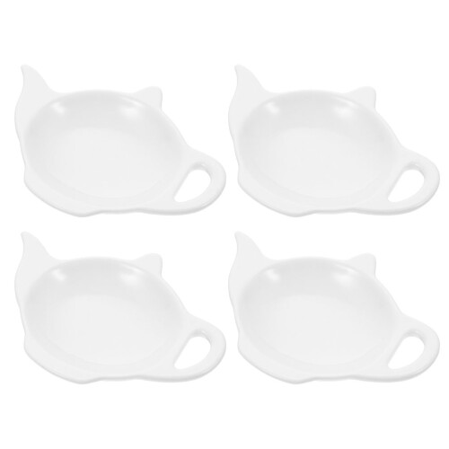 20Pcs Decorative White Ceramic Tea Bag Holders Snack Dip Kitchen Tray 1