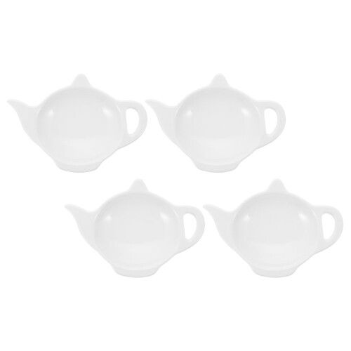 20Pcs Decorative White Ceramic Tea Bag Holders Snack Dip Kitchen Tray 2