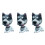 3Pièces Ornements Chien Gris Design Chaleureux 3