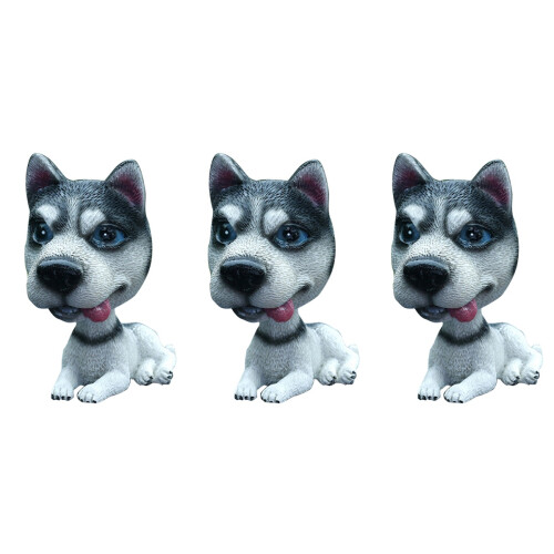 3Pièces Ornements Chien Gris Design Chaleureux 2