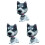 3Pièces Ornements Chien Gris Design Chaleureux 2