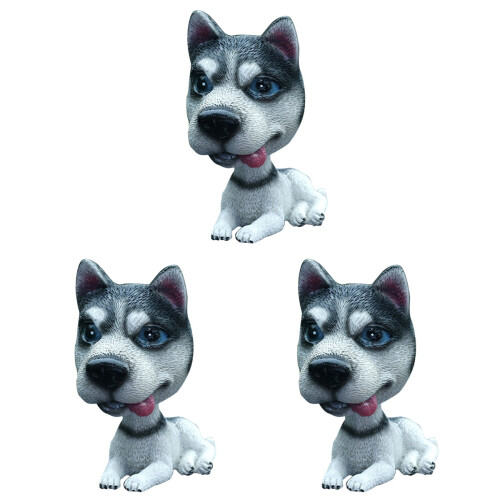 3Pièces Ornements Chien Gris Design Chaleureux 1