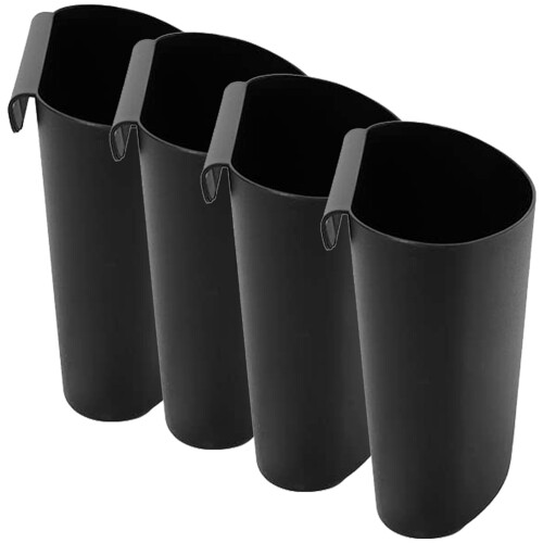 20Pcs Black Plastic Hanging Baskets for Rolling Cart Storage Organizer