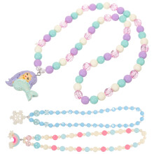 9Pièces Colliers Perles Multicolores Résine Femme