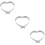 3Pcs Heart-Shaped Metal Mousse Mold Reusable Baking Accessory Silver 9