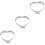 3Pcs Heart-Shaped Metal Mousse Mold Reusable Baking Accessory Silver 5