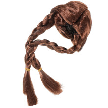 2Pcs Brown Nylon Fiber Dog Wigs with Adjustable Strap for Pet Cosplay