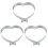 3Pcs Heart-Shaped Metal Mousse Mold Reusable Baking Accessory Silver 2