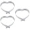 3Pcs Heart-Shaped Metal Mousse Mold Reusable Baking Accessory Silver 7