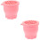 2Pcs Foldable Pink Silicone Makeup Brush Cleaning Bowls for Home Use 7
