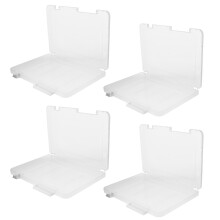 8Pcs Transparent A5 Storage Boxes White Plastic File Holder