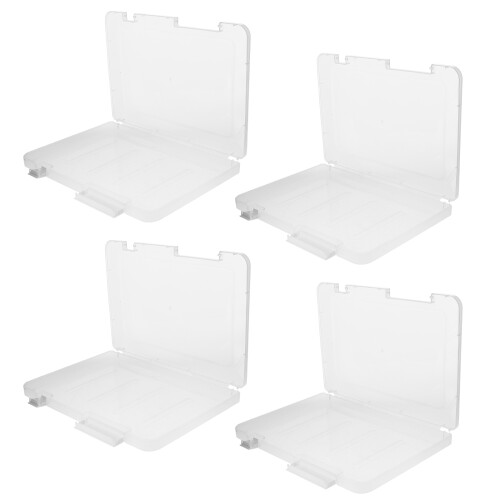 8Pcs Transparent A5 Storage Boxes White Plastic File Holder