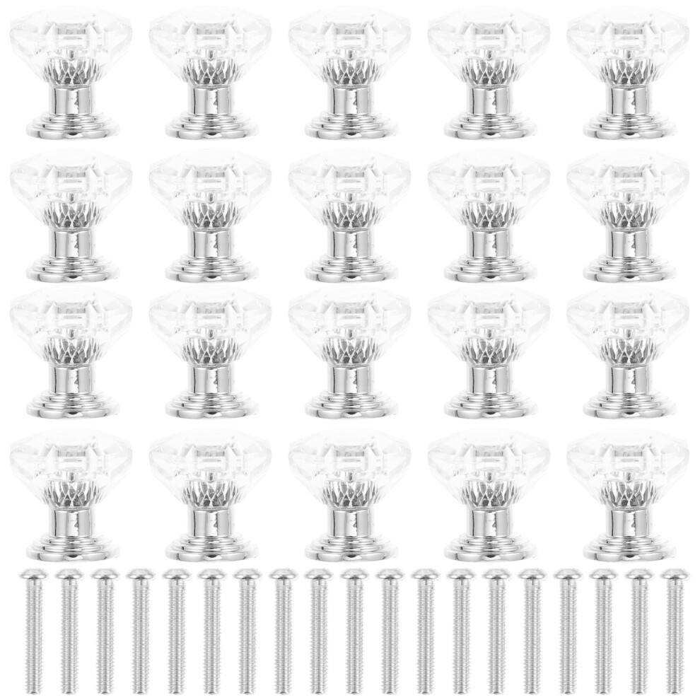 60Pcs Small Drawer Knobs Silver Transparent For Cupboard Wardrobe Use 603036409221