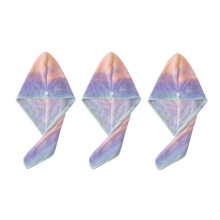 9Pcs Rainbow Coral Fleece Hair Drying Caps Quick Absorbent for Women