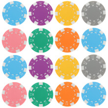 112Pcs Plastic Poker Chips Set Assorted Colors for