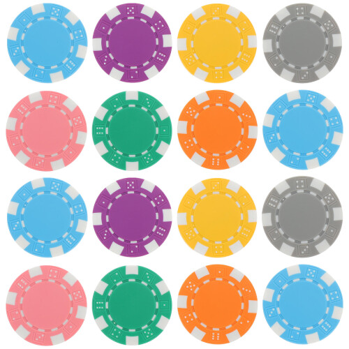 112Pcs Plastic Poker Chips Set Assorted Colors for